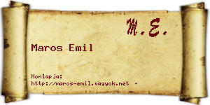 Maros Emil névjegykártya
