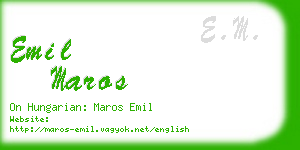 emil maros business card